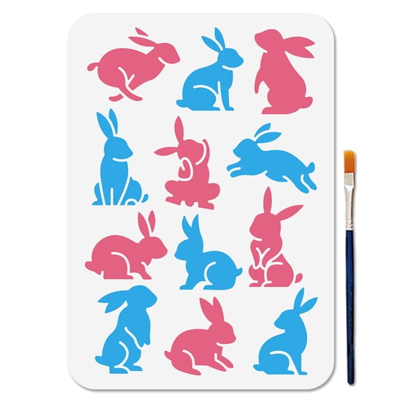 PET Hollow Out Drawing Painting Stencils for DIY Scrapbook Photo Album Rabbit 210x297mm
