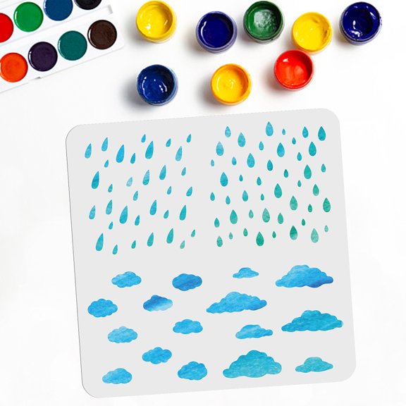 PET Hollow Out Drawing Painting Stencils for DIY Scrapbook Photo Album Rain Pattern 300x300mm