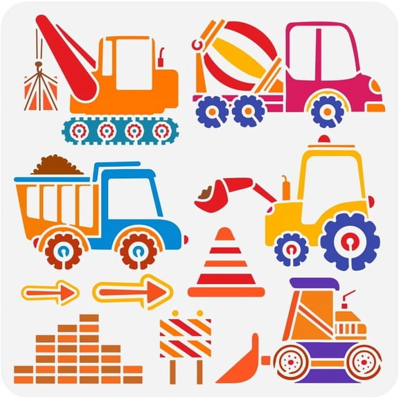 PET Hollow Out Drawing Painting Stencils for DIY Scrapbook Photo Album Tractor 30x30cm for diy