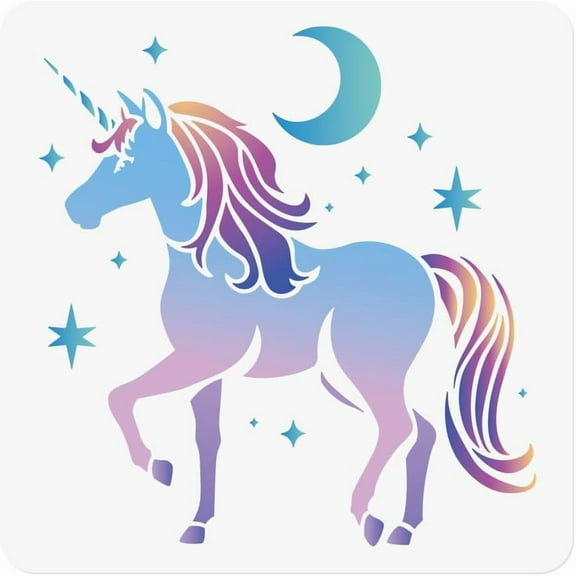 PET Hollow Out Drawing Painting Stencils for DIY Scrapbook Photo Album Unicorn 300x300mm