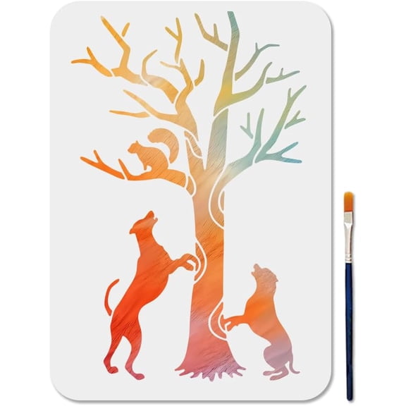PET Hollow Out Drawing Painting Stencils for DIY Scrapbook Photo Album Wolf 210x297mm for DIY