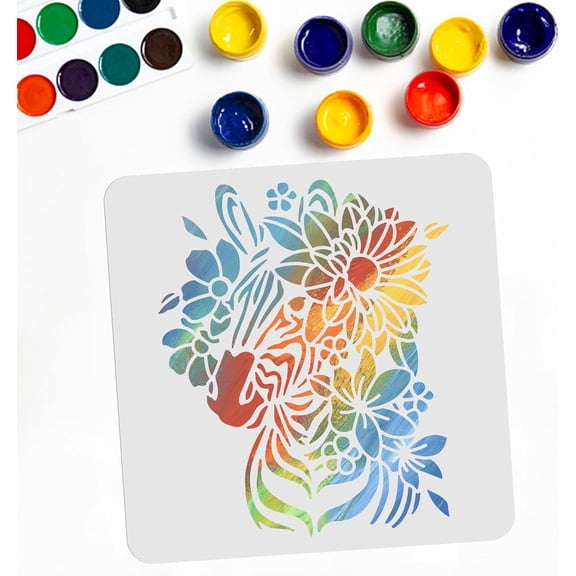 PET Hollow Out Drawing Painting Stencils for DIY Scrapbook Photo Album Zebra Pattern 300x300mm