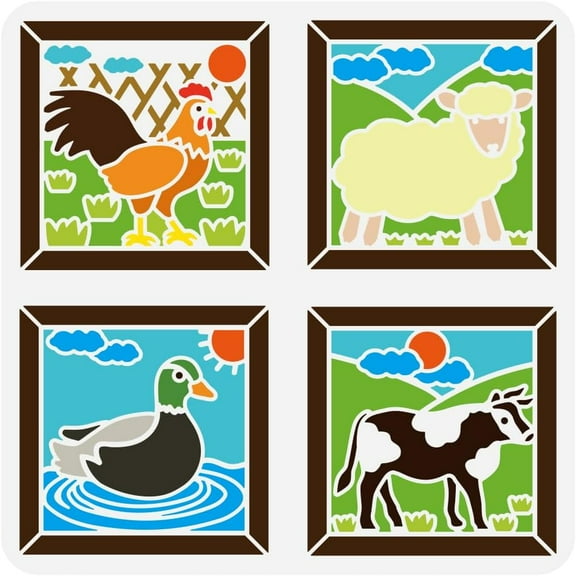 PET Hollow for DIY Scrapbook Photo Album Other Animal Out Drawing Painting Stencils 30x30cm