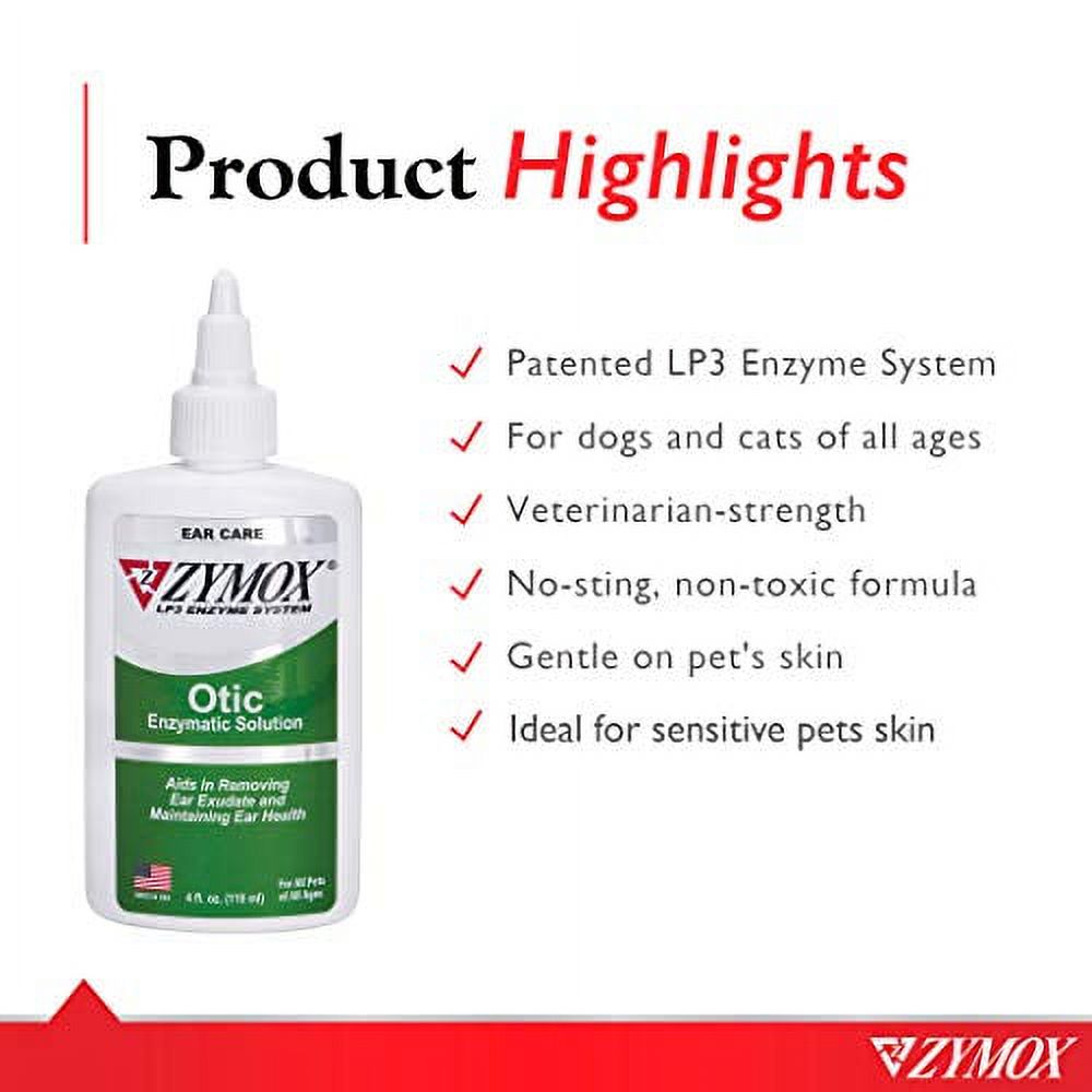 PET KING BRANDS Zymox Otic Enzymatic Solution for Dogs and Cats to Soothe Ear Infections Without