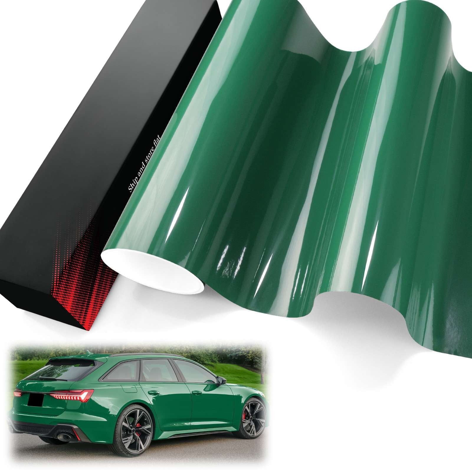 PET Liner Vinyl Super Gloss Dark Green Automotive Wrap Car Vehicle