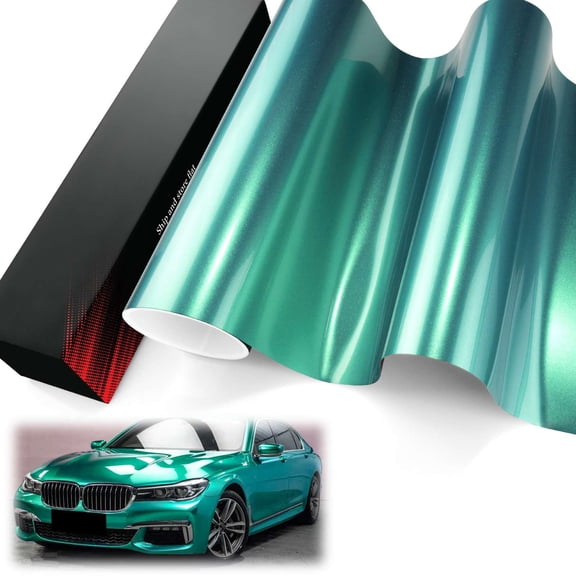 PET Liner Vinyl Super Gloss Metallic Emerald Green Automotive Wrap Car Vehicle Bubble Free Air Release