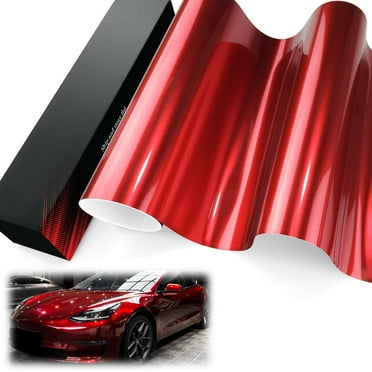 PET Liner Vinyl Super Gloss Metallic Gem Red Automotive Wrap Car Vehicle Bubble Free Air Release
