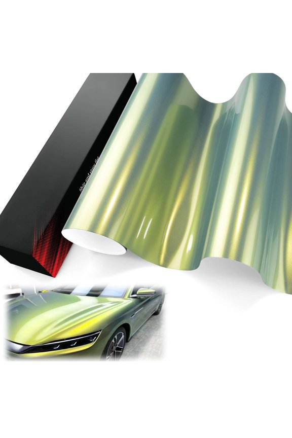 PET Liner Vinyl Super Gloss Metallic Urban Bamboo Automotive Wrap Car Vehicle Bubble Free Air Release