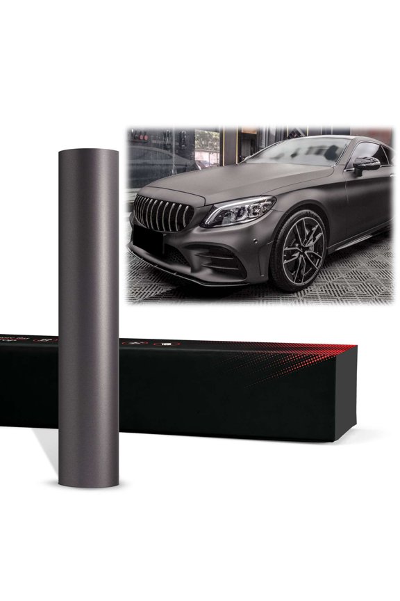 PET Matte Metallic Selenite Gray Vinyl Wrap Auto Car Sticker Decal Film Sheet Bubble Free Air Release Technology