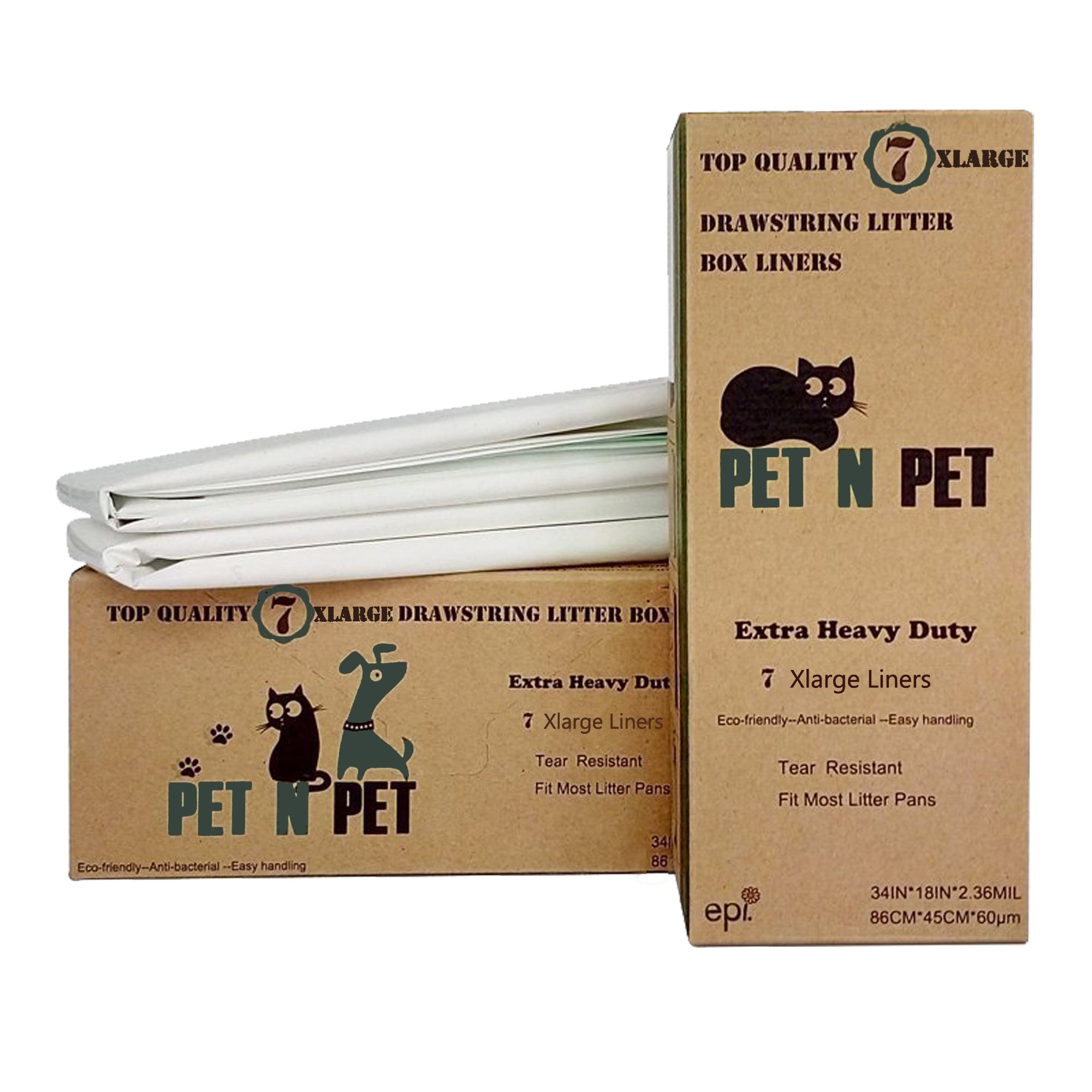 "PET N PET Cat Litter Box Liners,Drawstring Litter Liner Bags,Jumbo Size,Pan Liners 14 Counts"