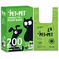 thumbnail image 1 of PET N PET Dog Poop Bags with Tie Handles, 200 Count, Unscented, USDA Certified 41% Plant-Based, Leak-Proof Dog Waste Bags, 8 x 15 Inches, 1 of 7