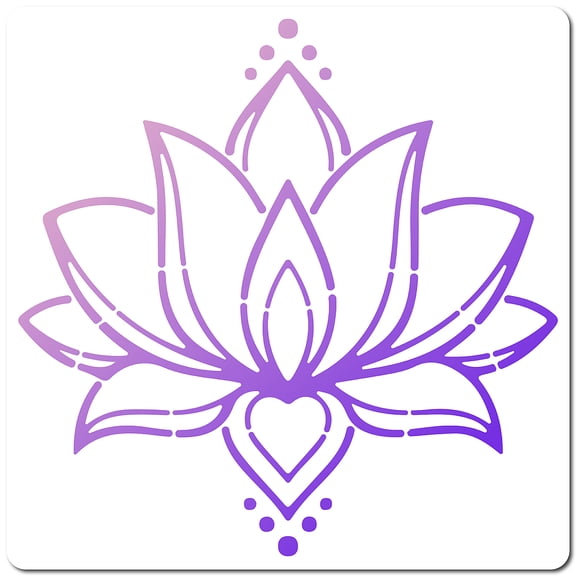PET Plastic Drawing Painting Stencils Templates Square Creamy White Flower Pattern 30x30cm for DIY
