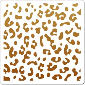 PET Plastic Drawing Painting Stencils Templates Square Creamy White Leopard Print Pattern 30x30cm