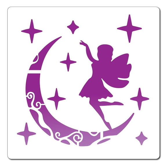 PET Plastic Drawing Painting Stencils Templates Square Fairy Pattern 18x18cm DIY