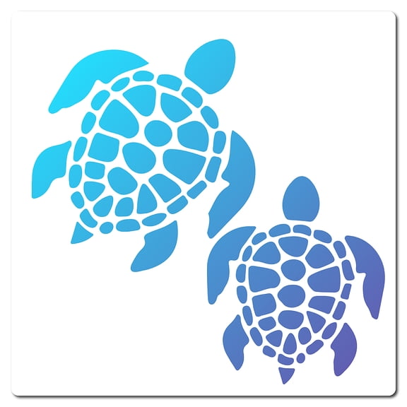 PET Plastic Hollow Out Drawing Painting Stencils Templates Square Sea Turtle Pattern 18x18cm DIY