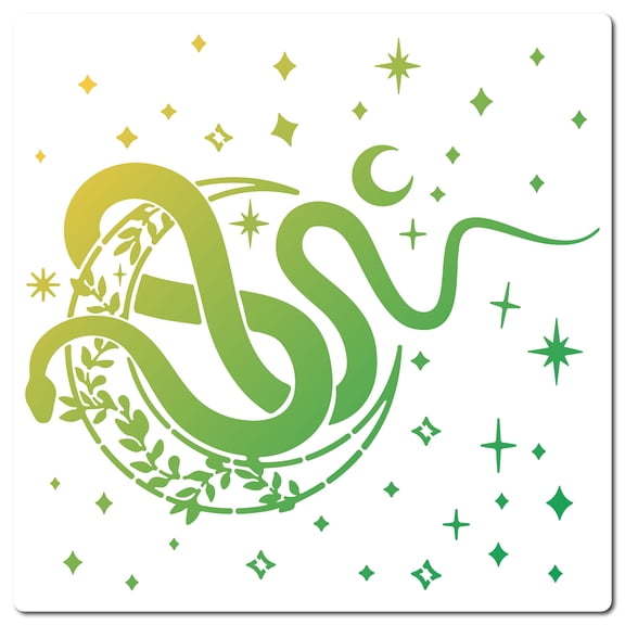 PET Plastic Hollow Out Drawing Painting Stencils Templates Square Snake Pattern 300x300mm