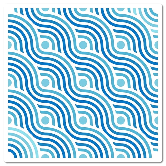 PET Plastic Hollow Out Drawing Painting Stencils Templates Square Wave Pattern 18x18cm