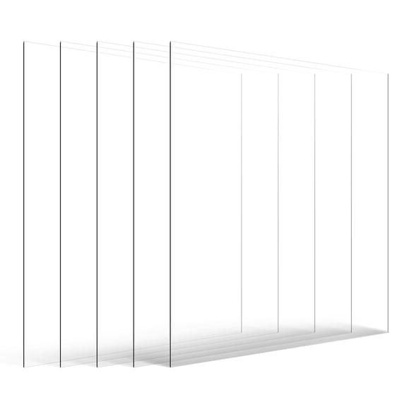 PET/Plexiglass Sheets, 5-Pack Plastic Sheet, 24 x 36 Inch 0.04 Inch Thick Transparent Clear Flexible Plastic Panels for Craft, Replacement Picture Frame Glass, DIY Display Project, Easy to Cut