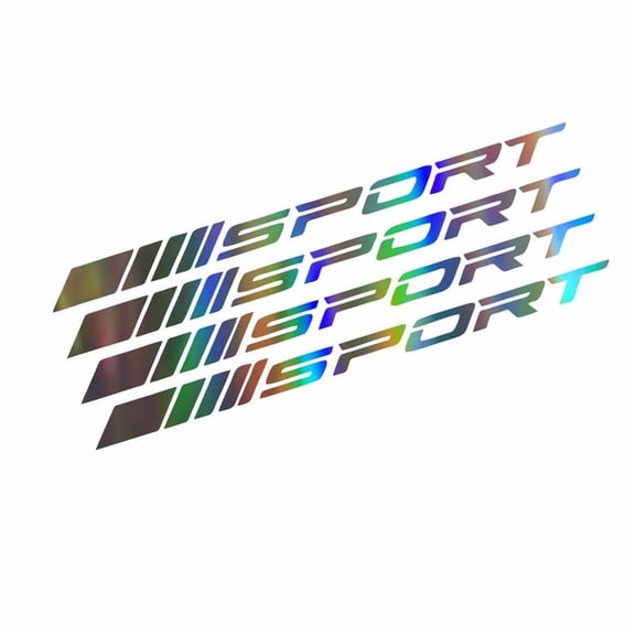 PET Reflective Sport Letter Car Wheel Rim Decal Sticker,English Alphabet Tire Decoration for Racing Vehicle,Personalized Auto Accessory Multicolor 5×3 Inch