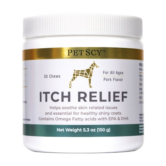 PET SCY Dog Itch Relief Chews - Gentle Dog Itching Skin Relief Formula - 5.3oz, 1 Pack