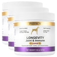 thumbnail image 1 of Petscy Longevity Hip and Joint, Immune Support for Dogs – Large (7.5g Chew) – High Dose Glucosamine, MSM, Chondroitin, Green Lipped Mussel, Omega 3, Probiotics – 30 Chews (Large Dogs) – 3 Pack, 1 of 5