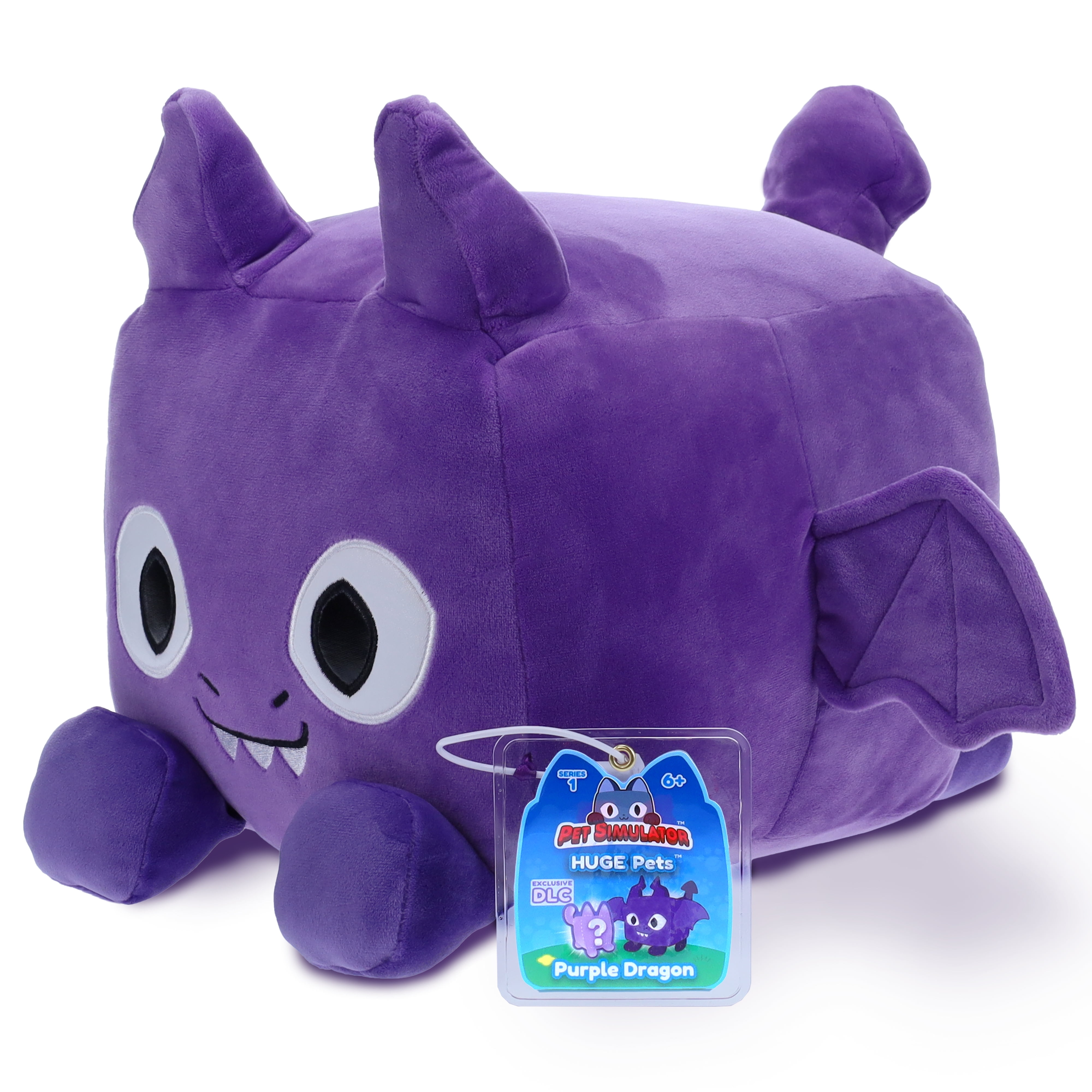 PET SIMULATOR - Purple Dragon HUGE Pet Plush (8.5" Tall, Series 1) [Includes DLC]
