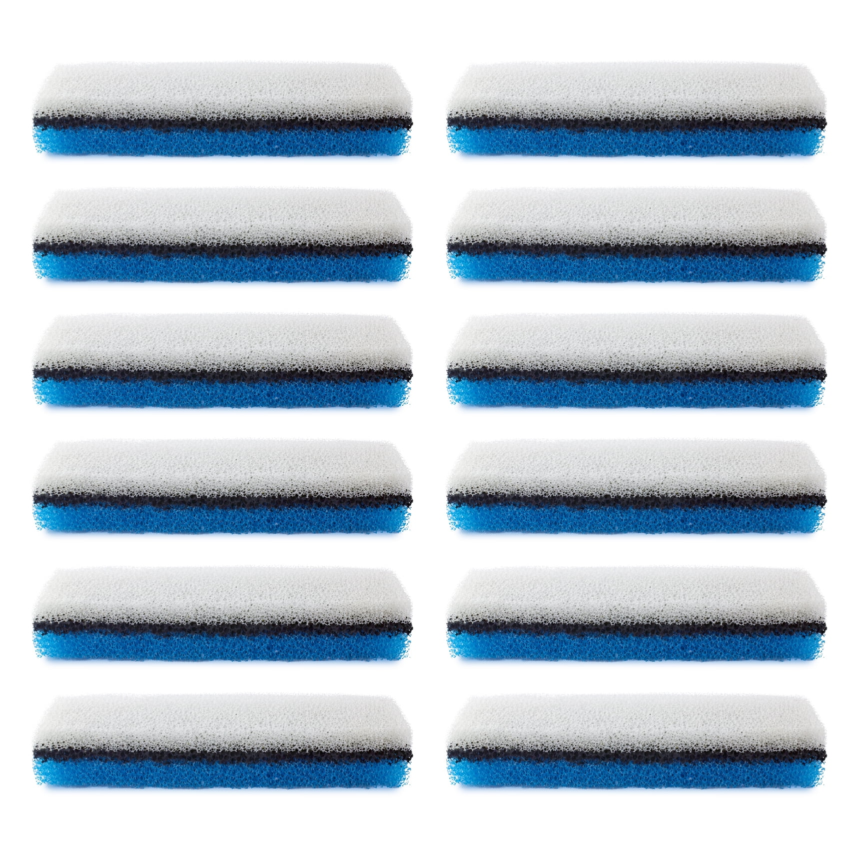 Rectangular Triple Filtration Water Filters for NPET WF020 Fountain, Pack of 12
