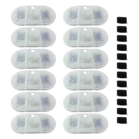 PET STANDARD Replacement Water Filter Compatible With PETLIBRO BPA-Free Capsule Pet Water Fountain, 71oz/2.1L, Cat Water Fountain Pack of 12