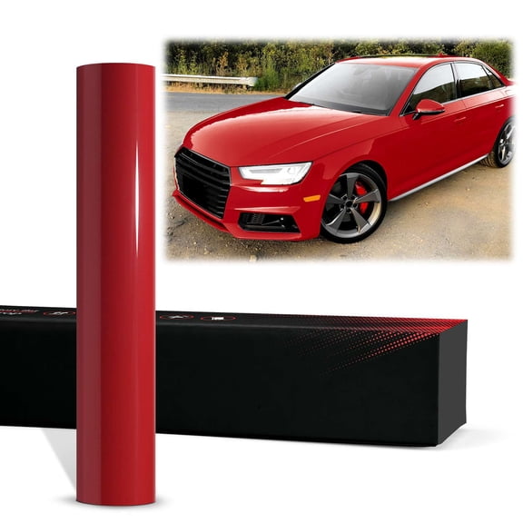 PET Super Gloss Cherry Red High Glossy Vinyl Wrap Auto Car Sticker Decal Film Sheet Bubble Free Air Release Technology