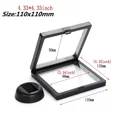 thumbnail image 1 of PET Thin Film Jewelry Display Stand Box Floating Picture Frame Holder Jewelry Earring Rings Bracelet Watch Stone Display Case 110x110mm-Black, 1 of 6