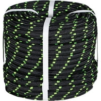 PET-U 1/2 Inch Polyester Rope Double Braid Pulling Ropes for Swing Tree Work Yellow 150 Feet