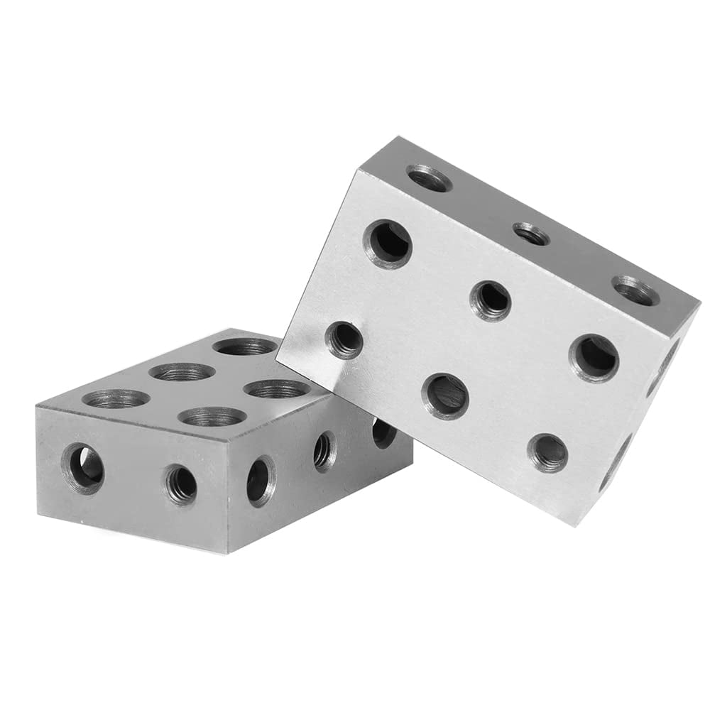 PET-U 1 Pair of Matched 1 x 2 x 3 Precision Parallel Blocks 11-Hole 0.0001 Squareness Alloy Steel 123 Blocks
