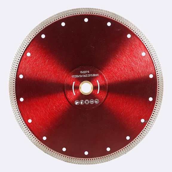 PET-U 10 Inch Super Thin Dry Wet Diamond Porcelain Saw Blades with X Teeth Turbo Mesh Rim Super Thin Diamond Tile Blade for Cutting Marble, Granite, Brick and Concrete