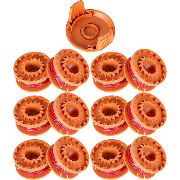 PET-U 12 Spools and 1 Caps Replacement for Worx WA0010 Trimmer Line 10 ft/0.065 Inch Weed Eater String