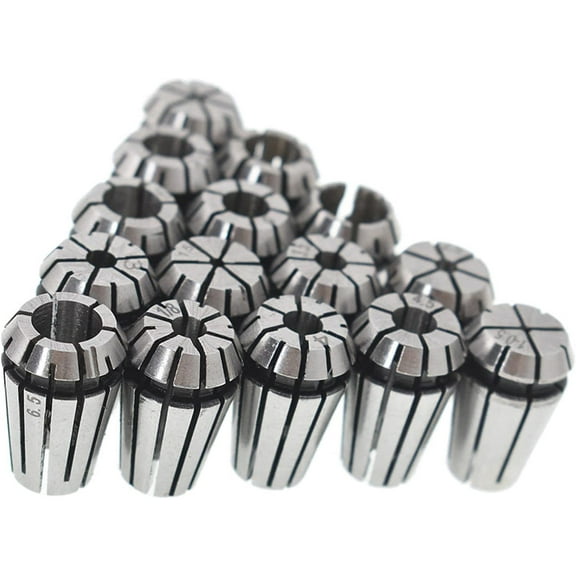 PET-U 15PCS ER11 Spring Collet Set, 1/16-3/4 High Precision Mill Collets Sets