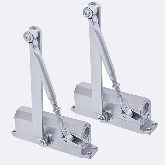 PET-U 2 Pack Automatic Door Closer Aluminum Alloy Door Closer Two Independent Valves Control Adjustable Closing Speed Door Closer for Wood, Metal Door, Residential, Commercial Door, Etc(45-65kg)