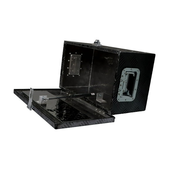 PET-U 20 Inch Black Aluminum Diamond Plate Tool Box for atv Car Pickup Trunk Storage