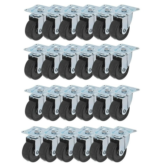 PET-U 24 Pack 2 Inch Small Casters, Heavy Duty No Noise Swivel Casters, Suitable for Furniture, Trolleys, Industrial Do Not Hurt Floors
