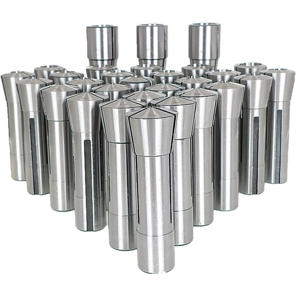 PET-U 29Pcs R8 Collet Set 1/32 inch - 1 inch Mill Collets Set Steel Mill Chuck Holder Fit for Mill Machine