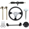 thumbnail image 1 of PET-U 300mm Steering Wheel Steel Kit 320mm Gear Rack Pinion Adjustable Shaft Set Replacement for 110CC Go Kart, 1 of 6