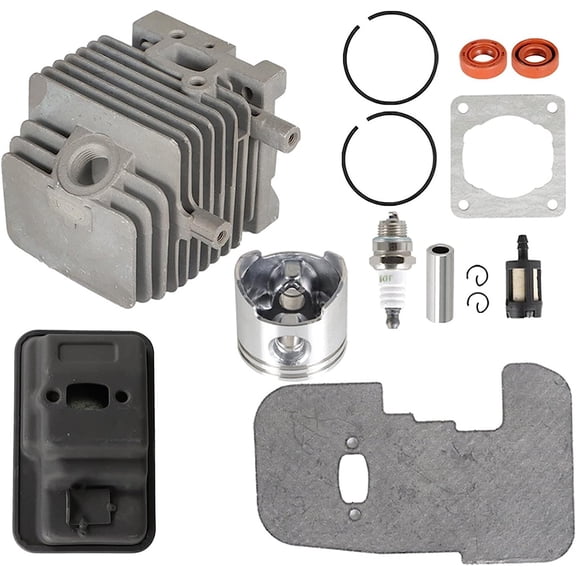 PET-U 34MM Cylinder Piston Kit Replacement for FS75 FS80 FS85 4137-140-0603 4137-020-1202 4137-020-1201 with Exhaust Muffler Kit