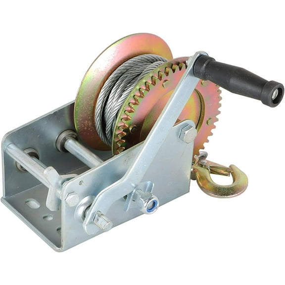 PET-U 3500Lbs Heavy Duty Hand Winch Manual Crank Winch Ratchet ATV Boat Trailer Marine