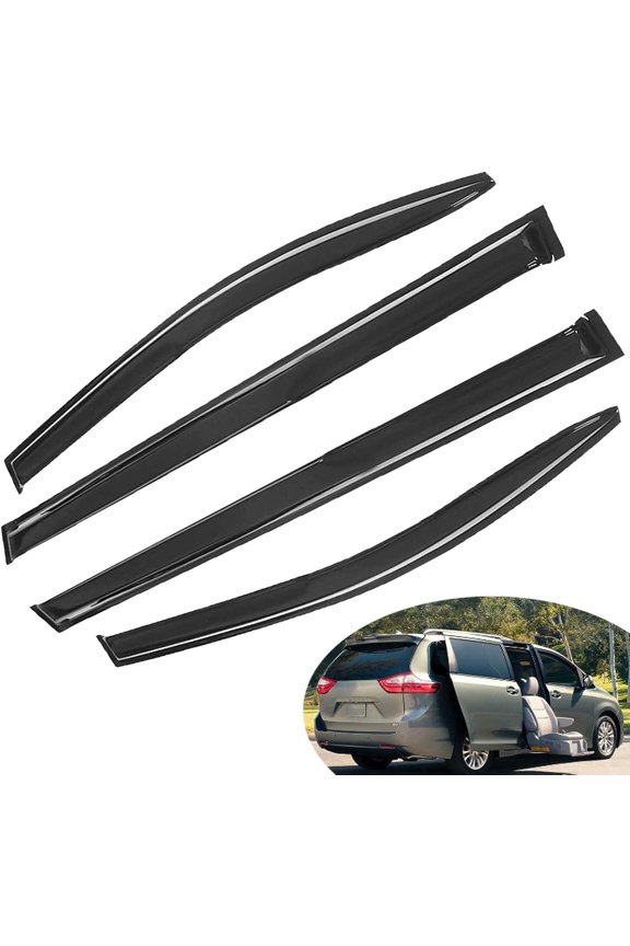 4PCS Window Visor Sun Guard Rain Deflector Vent Shade Replacement for 2011-2020 Sienna