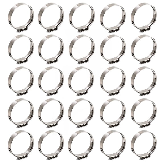 PET-U 50PCS 1 Inch Cinch Clamps, 304 Stainless Steel Cinch Crimp Rings Pinch Clamps Pinch Clamps for Pipe Tubing Connection