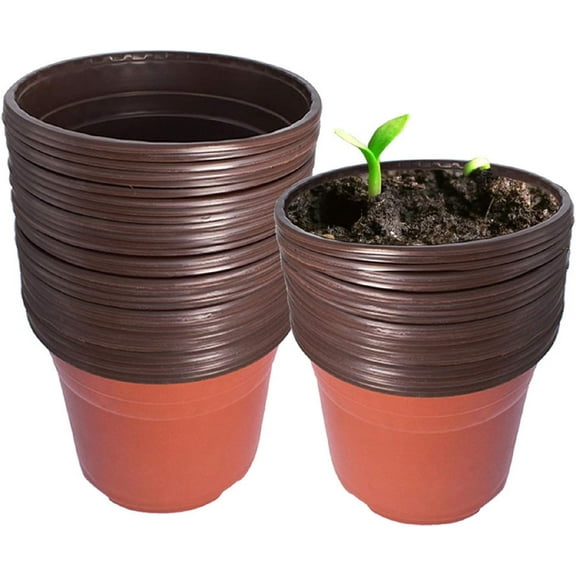 PET-U 50pcs Plastic Plant Flower Pots Nursery Seedlings Pot Plant