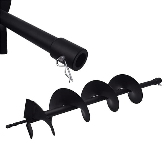 PET-U 6 Inch Auger Drill Bit with 3/4In Shaft, Planting Garden Auger Planter Garden Drill Bit Post Hole Rapid Planter Compatible Auger Machine Head