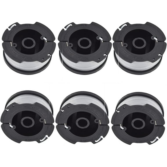 PET-U (6-Pack 30ft 0.065 Trimmer Spool Replacement for Black + Decker Line String Trimmer