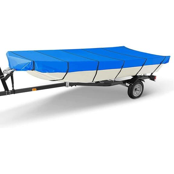 PET-U 600D 12FT-18FT Marine Grade Heavy Duty Trailerable Boat Cover Replacement for Jon Boat