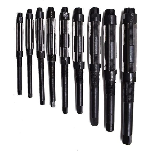 PET-U 9Pcs 11.75-29.5 MM Adjustable Hand Reamers High Speed Steel 15/32 to 1-5/32 Adjustable Reamers