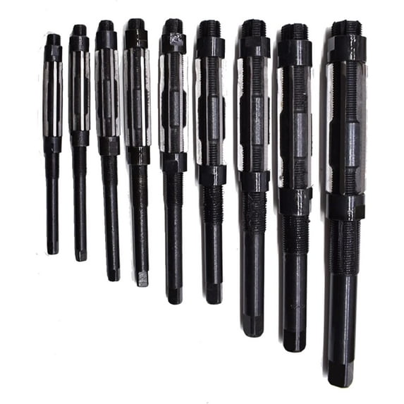 PET-U 9Pcs 11.75-29.5 MM Adjustable Hand Reamers High Speed Steel 15/32 to 1-5/32 Adjustable Reamers